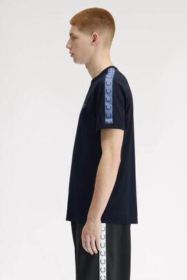 CAMISETA CONTRAST TAPE RINGER NAVY / ICE BLUE