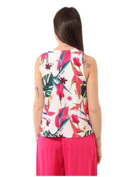 BLUSA SATINADA CON ESTAMPADO FLORAL