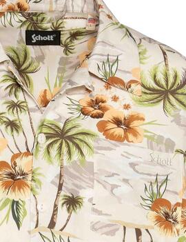 CAMISA MANGA CORTA HAWAIANA LIGERA SHCAPRI BEIGE OVERSEA