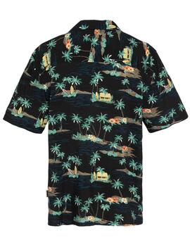 CAMISA MANGA CORTA HAWAIANA LIGERA SHCAPRI BLACK CABANA