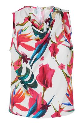 BLUSA SATINADA CON ESTAMPADO FLORAL