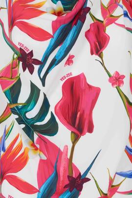 BLUSA SATINADA CON ESTAMPADO FLORAL