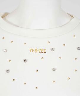 SUDADERA DE MUJER CON APLIQUES DE PEDRERÍA COLOR B