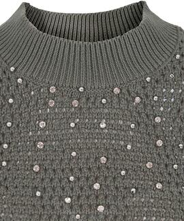 JERSEY DE PUNTO CALADO CON APLIQUES DE PEDRERÍA CO