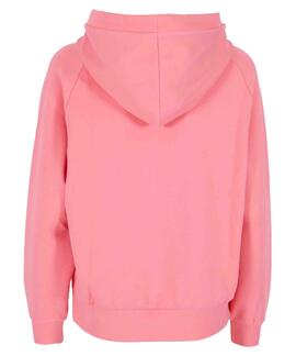 SUDADERA DE MUJER CON CAPUCHA Y LOGO STRASS COLOR