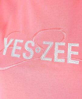 CAMISETA DE MUJER CON LOGO STRASS COLOR ROSA