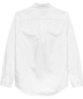 CAMISA DE OXFORD REGULAR FIT CON LOGO BORDADO ECRU