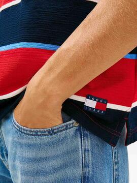 POLO RUGBY DE RAYAS RELAXED FIT CON BORDADO RAPID RED STRIPE