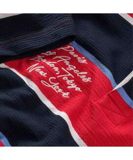 POLO RUGBY DE RAYAS RELAXED FIT CON BORDADO RAPID RED STRIPE