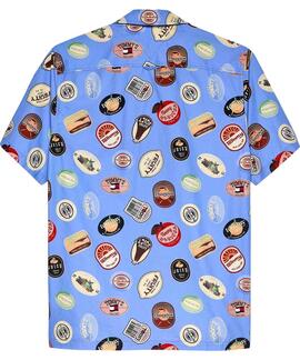 CAMISA MANGA CORTA CAMP REGULAR FIT ESTAMPADA BLUE TWILIGHT