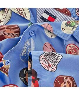 CAMISA MANGA CORTA CAMP REGULAR FIT ESTAMPADA BLUE TWILIGHT