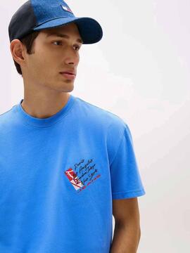 CAMISETA SIGNATURE REGULAR FIT CON LOGO DORSAL BLUE TWILIGHT