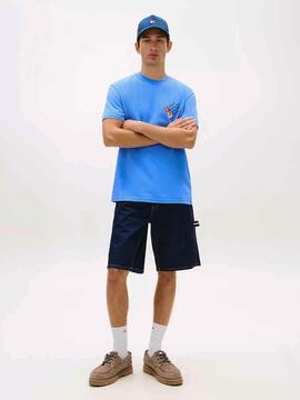 CAMISETA SIGNATURE REGULAR FIT CON LOGO DORSAL BLUE TWILIGHT