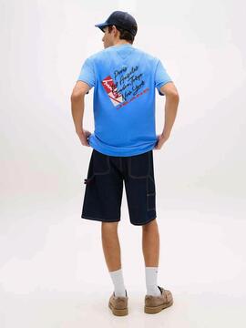 CAMISETA SIGNATURE REGULAR FIT CON LOGO DORSAL BLUE TWILIGHT