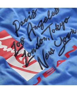 CAMISETA SIGNATURE REGULAR FIT CON LOGO DORSAL BLUE TWILIGHT