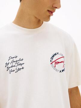 CAMISETA SIGNATURE CIRCLE RELAXED FIT LOGO DORSAL ANCIENT WH