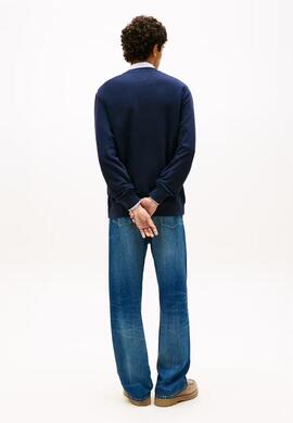 SUDADERA REGULAR FIT SIGNATURE STRIPE DARK NIGHT N