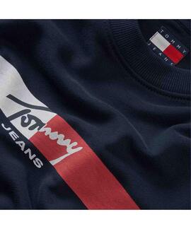 SUDADERA REGULAR FIT SIGNATURE STRIPE DARK NIGHT N