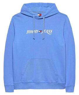 SUDADERA CON CAPUCHA VINTAGE REGULAR FIT BLUE TWIL