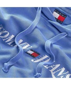 SUDADERA CON CAPUCHA VINTAGE REGULAR FIT BLUE TWIL