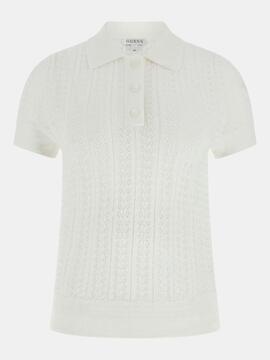 POLO DE PUNTO CALADO POINTELLE VIENNA SLIM FIT DOVE WHITE