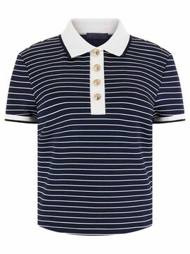 POLO NK ALPHONSINE STRIPED BLACKENED AND PURE