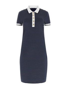 VESTIDO NK ALPHONSINE STRIPED BLACKENED AND PURE W