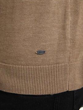 JERSEY DE PUNTO CUELLO REDONDO REGULAR FIT LIGHT TAN