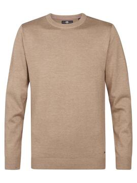 JERSEY DE PUNTO CUELLO REDONDO REGULAR FIT LIGHT TAN