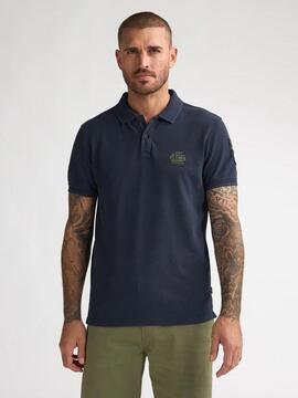 POLO DE PIQUE TRACTION REGULAR FIT NAVY BLUE
