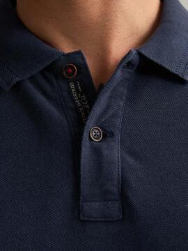 POLO DE PIQUE TRACTION REGULAR FIT NAVY BLUE