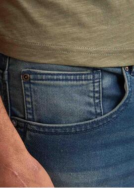PANTALÓN CORTO VAQUERO JACKSON SLIM FIT DEEP BLUE