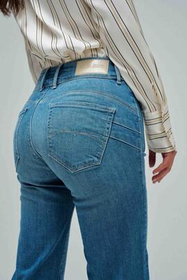 PANTALÓN VAQUERO SECRET PUSH IN STRAIGHT BOLSOS PLASTRÓN