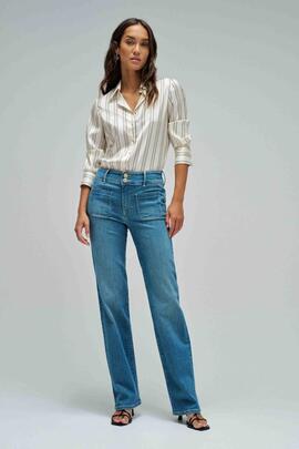 PANTALÓN VAQUERO SECRET PUSH IN STRAIGHT BOLSOS PLASTRÓN