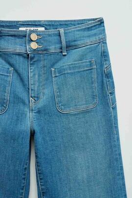 PANTALÓN VAQUERO SECRET PUSH IN STRAIGHT BOLSOS PLASTRÓN