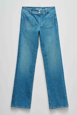 PANTALÓN VAQUERO SECRET PUSH IN STRAIGHT BOLSOS PLASTRÓN
