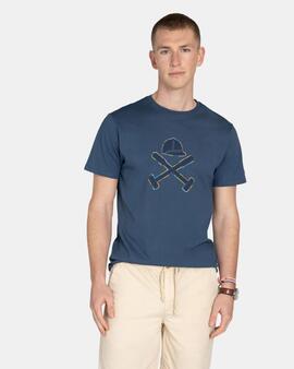 CAMISETA STITCHING LOGO WASH NAVY