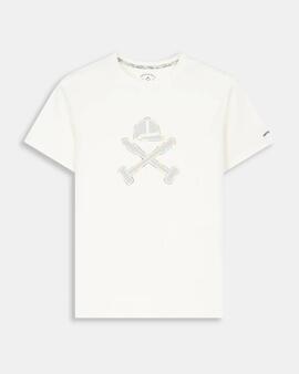 CAMISETA STITCHING LOGO WHITE MIST