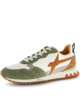 ZAPATILLAS JET-M SUEDE / NYLON MILITARE-BEIGE-ORANGE