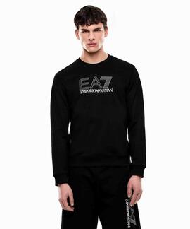 SUDADERA EA7 CON LOGOTIPO VISIBILITY BLACK