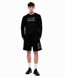 SUDADERA EA7 CON LOGOTIPO VISIBILITY BLACK
