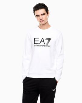 SUDADERA EA7 SLIM FIT CORE IDENTITY WHITE