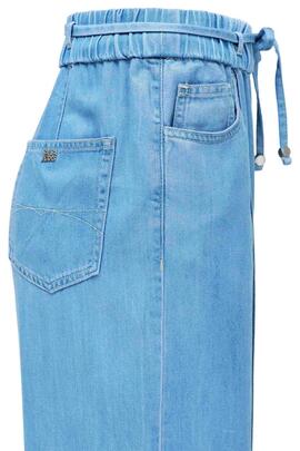 PANTALONES JOGGERS CON PERNERA WIDE EN LIGHTDENIM