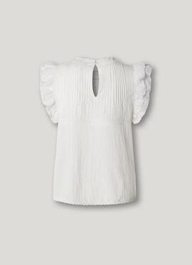 BLUSA CON DETALLES PLISADOS DAKOTA SHIRT 800 WHITE