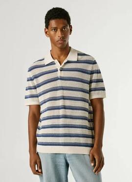 POLO DE PUNTO EN RAYAS FLORIAN STRIPES 576 WASHED NAVY BLUE