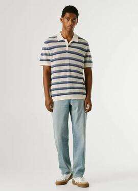 POLO DE PUNTO EN RAYAS FLORIAN STRIPES 576 WASHED NAVY BLUE