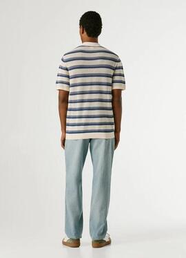 POLO DE PUNTO EN RAYAS FLORIAN STRIPES 576 WASHED NAVY BLUE