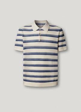 POLO DE PUNTO EN RAYAS FLORIAN STRIPES 576 WASHED NAVY BLUE