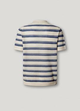 POLO DE PUNTO EN RAYAS FLORIAN STRIPES 576 WASHED NAVY BLUE