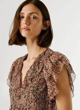 BLUSA FLUIDA MANGA MARIPOSA DIANA SHIRT 880 EARTH